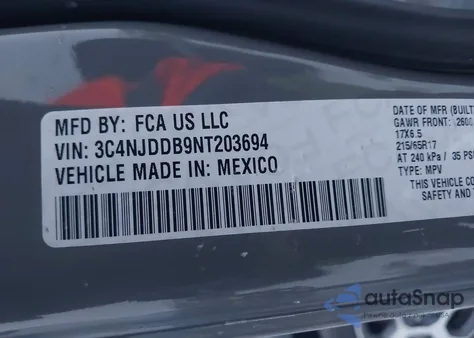 2022 Jeep Compass Trailhawk 4X4 z USA, uszkodzony, nr VIN 3C4NJDDB9NT203694